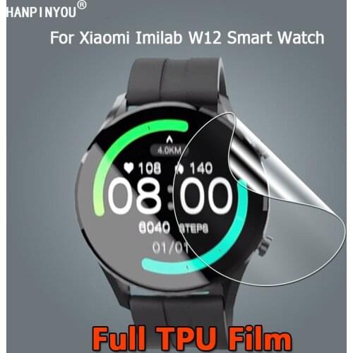 10Pcs For Xiaomi Imilab W12 Sport Smart Watch Ultra Clear Soft TPU Repairable Hydrogel Film Screen Protector -Not Tempered Glass