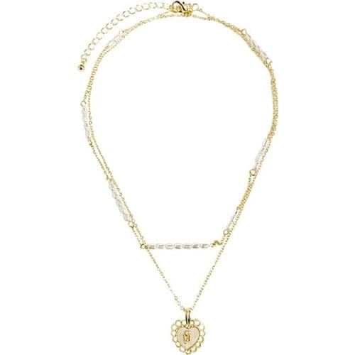 10 pcs/lot fashion jewelry accessories metal pearl heart pendant necklace