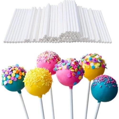 100Pcs Eco-friendly Solid Paper Lollipop Stick Cake Pop Sucker Sticks For Chocolate Sugar Candy Lollypop DIY Mold 7/10/15/20cm