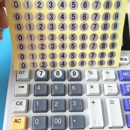 100pcs/sheet 0-9 Label Digital Code Label Multifunctional Waterproof Sticker Storage Storage Mark Calculator Replacement Label