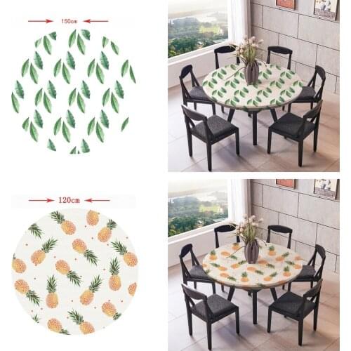 2pcs Non-Slip Tablecloth Waterproof Round Table Cover Cloth Dinner 48'' 60