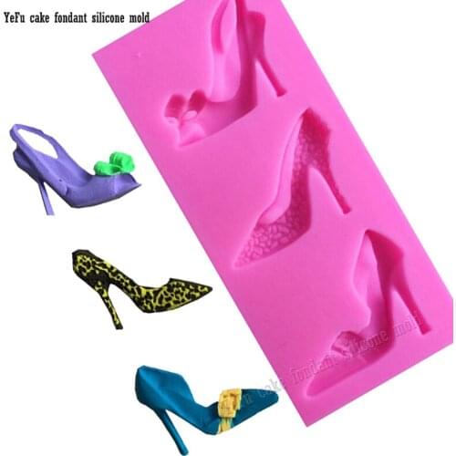 3D Silicone Stilleto High Heel Mould Lady Shoe Molds For Cake Decoration tools baking cooking mold F0801