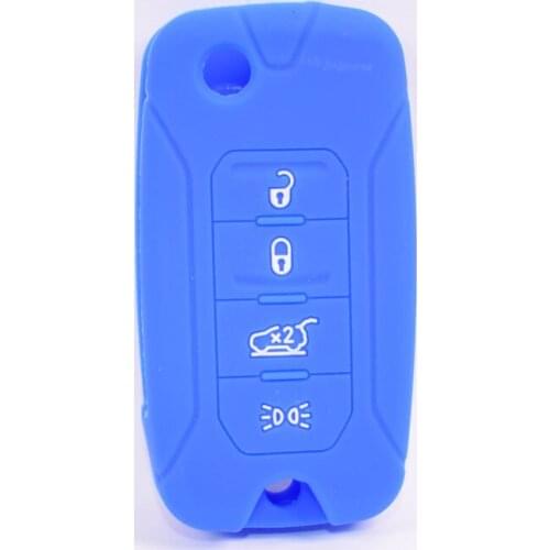 5Pcs/set New Silicone Car Key Case Cover Shell Bag Fit For Jeep Renegade 2016 4 Buttons Folding Remote Key 7 colors