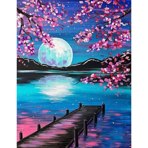 5D Diamond Painting Full Drill Moon Pictures Of Rhinestone Diamond Embroidery Scenery Cross Stitch Home Decoration