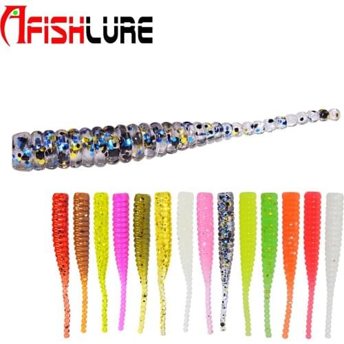 AR33 Mini Pin Tail Soft Lure Fishing Lure Artificial Bait 38mm 0.36g 15pcs a Bag Mini Soft Fishing Lure