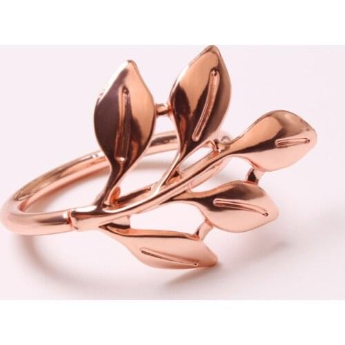 6PCS/metal napkin ring alloy leaf shape napkin ring table decoration napkin holder party table napkin ring
