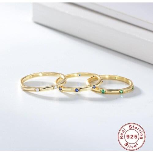 CCFJOYAS 100% Real 925 Sterling Silver Zircon Ring for Women Fashion Simple European and American INS Wedding Ring Hand Jewelry