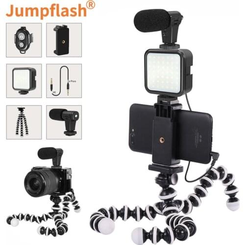 Jumpflash Vlogging Kit Video Recording Equipment with Octopod Tripod Fill Light Shutter for Camera for Youtube TikTok