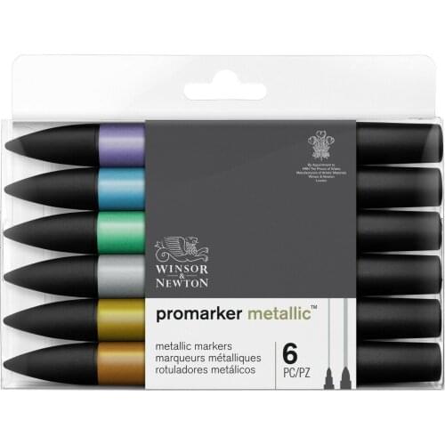 Winsor & Newton Promarker Metallic Art Markers 6 Colors