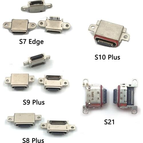 Mic USB Charging Connector Socket Port For Samsung S7 Edge S8 S9 S10 S20 Plus S10E S21 Type-C USB Charging Port Tail Plug