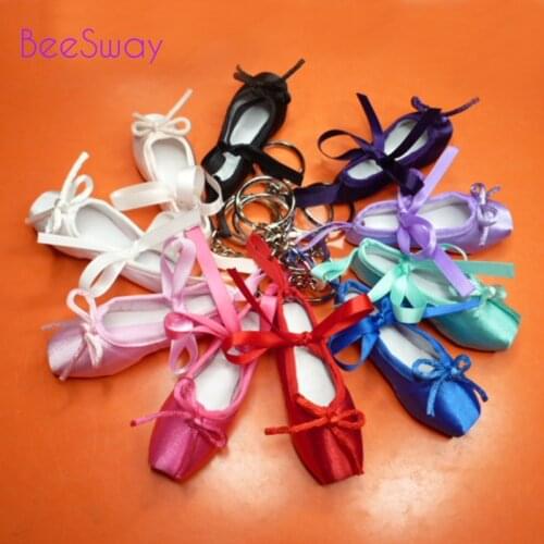 Mini Dancer Satin Ballet Keyring Purple Professional Ballet Toe Keyring Gift Ballet Shoe Keychain Dance Little Tool For Girls