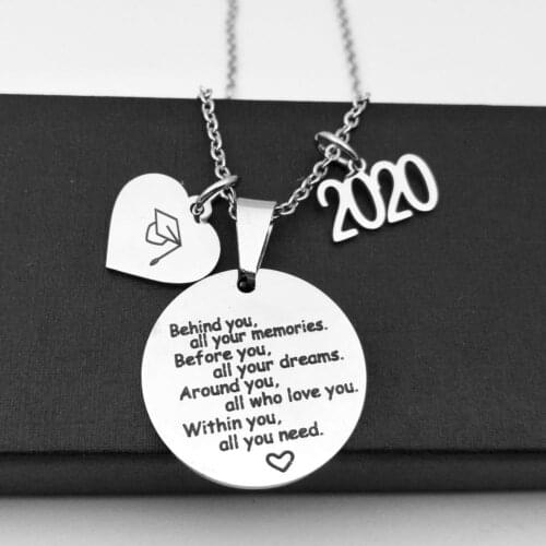 Fashion Women Blessing Pendant Beaded Chain Necklace Jewelry 2020 Graduation Gift Chain Necklace Jewelry Chain Necklace Jewelry