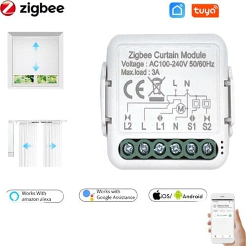 Tuya Smart Zigbee Curtain Switch Module For Roller Blind Shutter Smart Home Voice Control By Alexa Google Home, Need Gateway