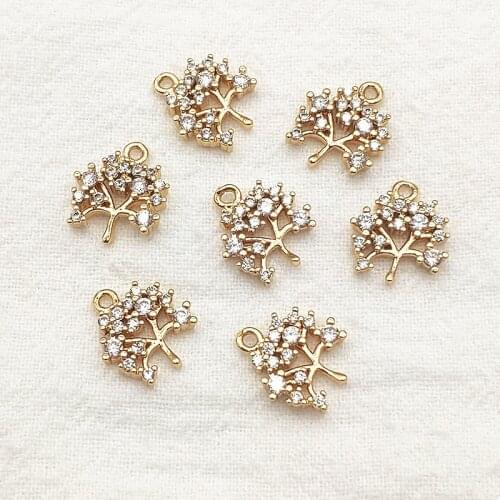 New arrival! 13X11mm 50pcs Cubic Zirconia Copper Charm For Handmade Necklace Earring DIY Parts Jewelry Findings & Components