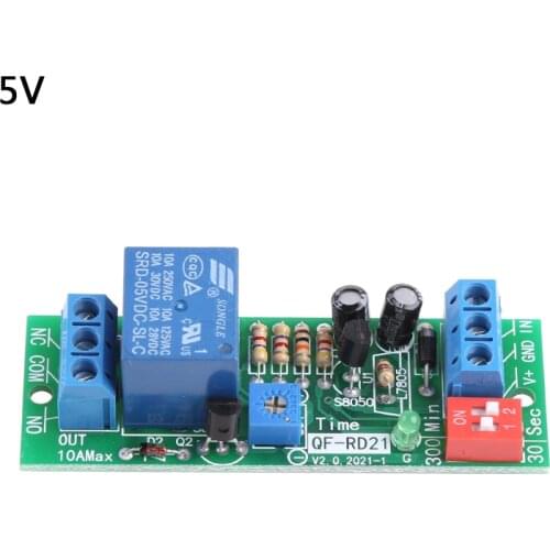 Adjustable Cycle Time Delay Relay Module Timer Delay Switch Module Turn Off Delay Switch Board QF-RD21 5V/12V/24V