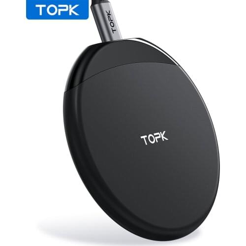 TOPK B07W 10W Wireless Charger for iPhone 11 12 X XS Max 8 Fast Wireless Charging Pad for Samsung S10 Note 9 Xiaomi Mi9 Huawei