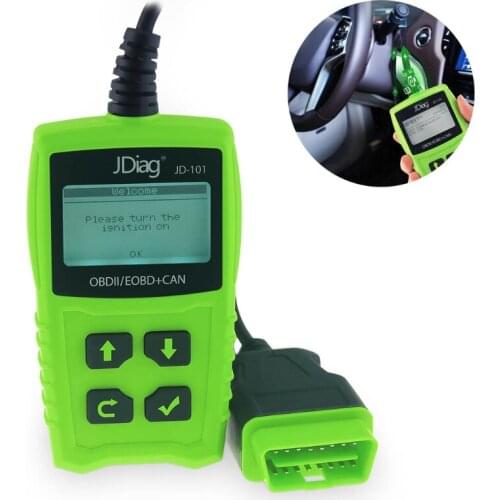 Universal OBD II JD101 Diagnostic Scanner Scan Tool with LCD Display Screen