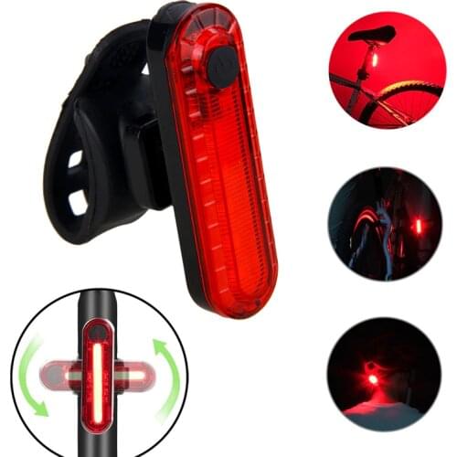 USB Rechargeable Bike Taillight LED Bicycle Light Waterproof MTB Road Safety Warning Red Cycling Lamp with Built-in Battery