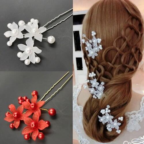 1PC Bridal Hairdisk Flower Shape Hairpin Wedding Decorations Accessories Lovely Immitation Pearl Women Ladies Hair Jewelry