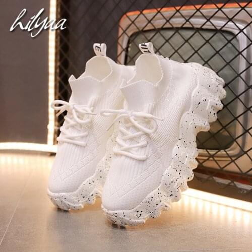 2020 Woman Platform Running Shoes Breathable Mesh Thick Sole Non-Slip Outdoor Sport Shoes Zapatos Mujer Trainers Sneakers Women