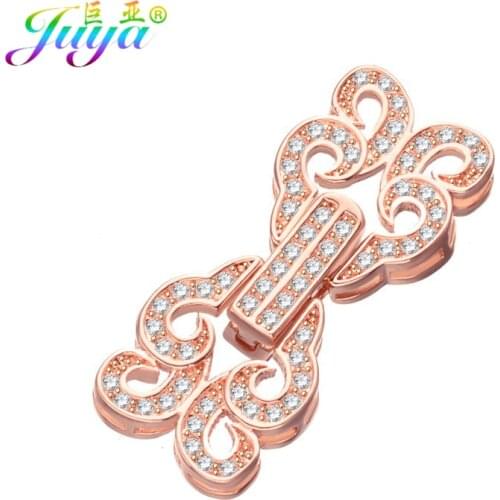 Juya DIY Closure Locks Supplies Decoration Connector Fastener Clasps Accessories For Women Natural Stones Pearls Jewelry Making