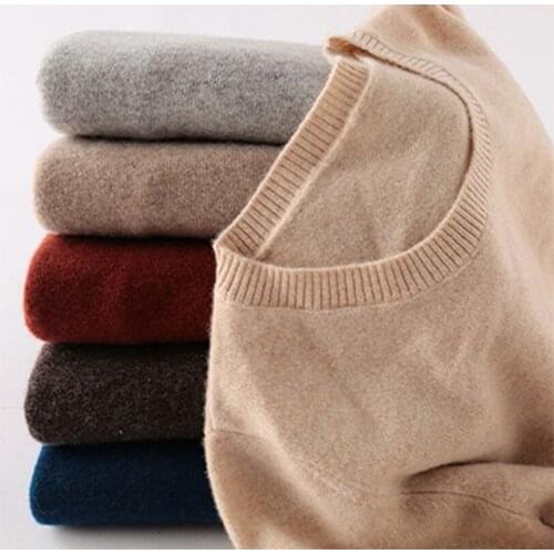 100% Merino Wool Cashmere Sweater Women 2021 Autumn Winter Warm Soft O-Neck Long Sleeve Knitted Pullover Jumper Femme Sweater