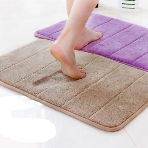 1pc Bath Mat Non-slip Bathroom Rug Water Absorbent Shower Floor Mat Soft And Elastic Memory Foam Bath Mats Bathroom Mat Carpet