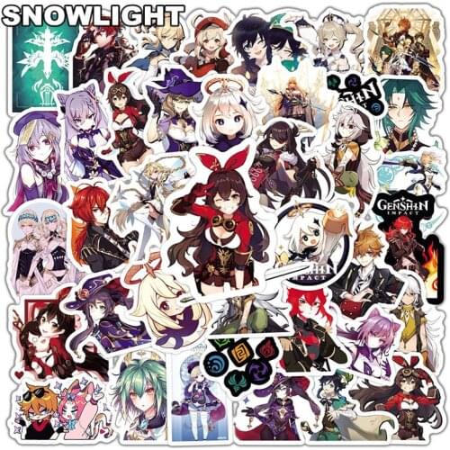 10/50pcs/Pack Waterproof Cartoon Game Genshin Impact Stickers For Laptop Skateboard Fridge Guitar Laptop Luggage Phone Case