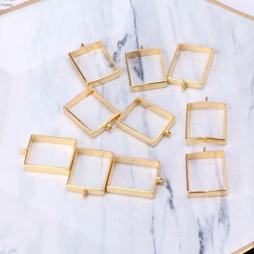 10Pcs Geometric Hollow Pressed Flower Resin Blank Frames Pendants Metal Frame High Quality Jewelry Frame Pendant Jewelry Making