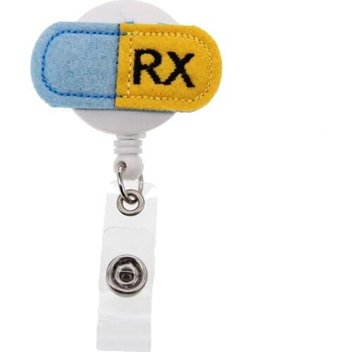 10 pcs/lot Free Shipping Pill Nurse Retractable Felt ID Badge Holder Reel