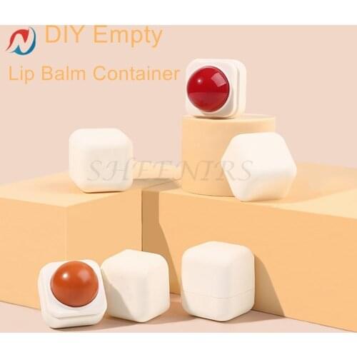 12pcs 7ml empty square shape rubber finishes lip balm ball 7g cute macaron color lip balm container for DIY Lipstick Samples Lip