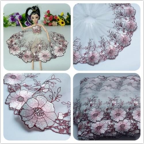 5Yards/lot Handmade DIY Accessories Pink Morning Glory Premium Bobbi Dolls Wedding Underwear Lace Wide 17cmRS574