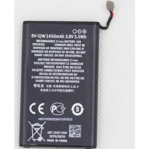 Phone Battery BV-5JW For Nokia Lumia 800 800C N9 N9-00 BV5JW BV 5JW Replacement Li-ion Bateria 1450mAh