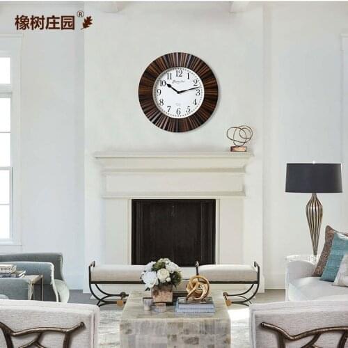 American Simple Wall Clocks Home Vintage Creative Wall Clock Modern Clocks Wall Living Room Retro Style Decorations for Home