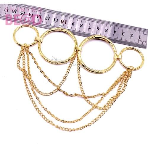 FREE SHIPPING! popular gold bikini connector circle buckle chain for suitwear accessories