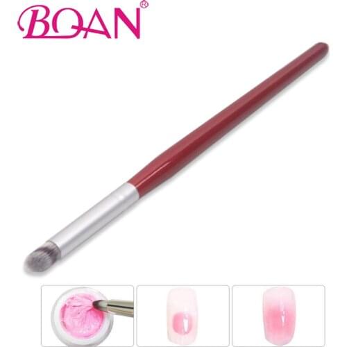 BQAN 10Pcs/Lot Nail Art Brush Wood Handle Angle Nylon Hair Blooming Color Drawing Painting Nail Art Design Pen