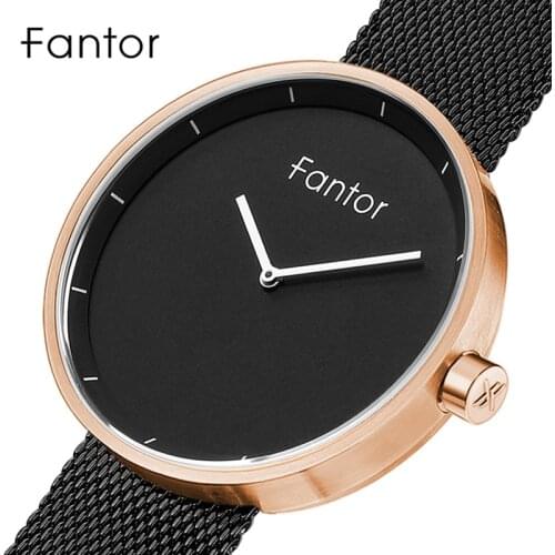 Fantor Luxury Minimalist Watch Men Fashion Brand Mesh Steel Quartz Wristwatch Slim Thin Waterproof Sport Watches for Men