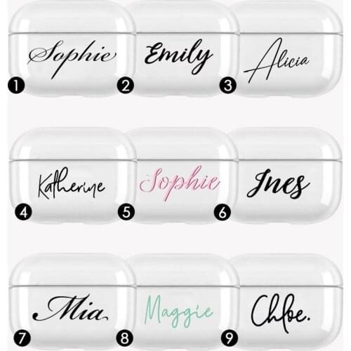 Personalized Signature Name Monogram Cover For AirPods Pro 3 Air Pods Case Earphone Accessories TPU Protector Airpods 3 Case