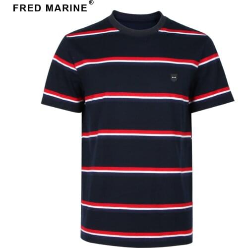 2021 France Serige park striped t shirt for classical design with tie badge new design for big size high quality cottomaterial