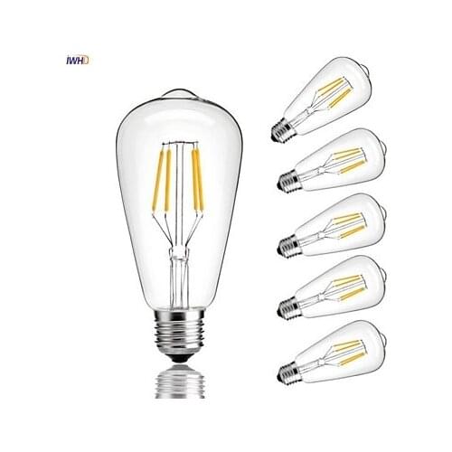IWHD Filament Bombillas Vintage Retro Lamp E27 4W St64 A19 G80 LED Edison Bulb Lamp Ampule Gloeilamp Industrial Decorative