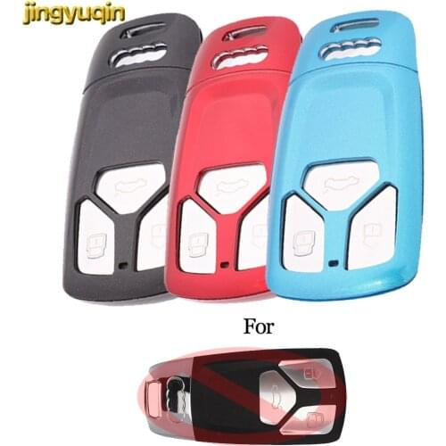 Jingyuqin ABS Paint 3 Buttons Remote Car Key Case Cover For AUDI A4 B9 Q5 Q7 TT TTS 8S 2016 2017 Smart Key Styling