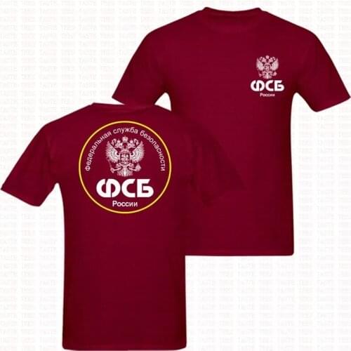 2019 Fashion FSB Russian Federal Security Service Russia Police Army Military Black t-shirt Tee shirt