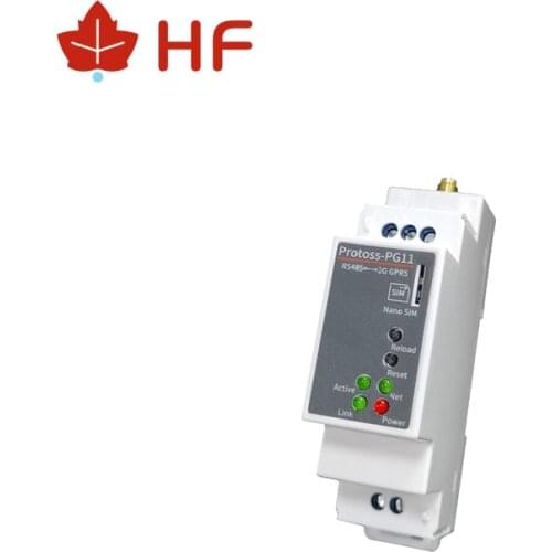 DIN-Rail Serial port RS485 to 2G GPRS GSM converter device server Protoss-PG11 AC110V~220V or DC Support Modbus TCP to RTU