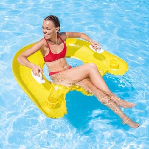 2016 INTEX brand inflatable water sofa 152*99cm air mattress cup holder water lounge ideal swimming pool leisure floater A39003