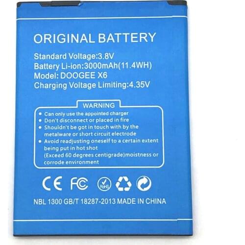 New 3000mAh High Quality Battery For DOOGEE X6 Pro Cell Phone Lithium-ion Batterij Bateria