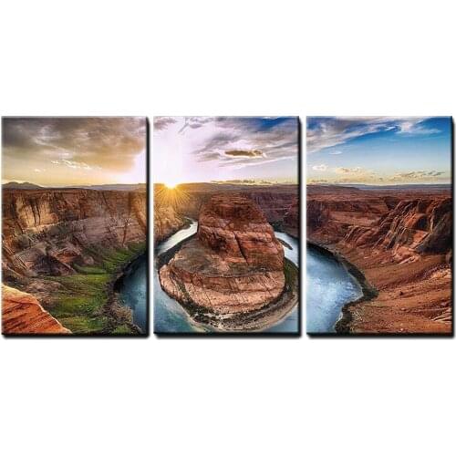 Canvas Wall Art - Sunset Moment at Horseshoe Bend, Colorado River, Grand Canyon National Park, Arizona USA Drop shipping