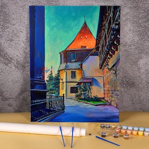 Landscape Lviv DIY Paint By Numbers Complete Kit Acrylic Paints 40*50 Painting On Canvas Home Decor Children Wall Drawing