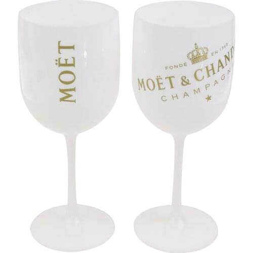 White Moet Plastic Glasses Celebration Party Drinkware Drink Wine Glass Cup Champagne Glass Electroplated Cups Cocktails Goblet