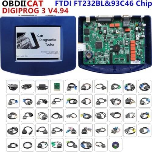 OBDIICAT Digiprog3 Full set V4.94 Anti-theft key matching Odometer programmer Digiprog Mileage Correct Tool With EU/US Plug