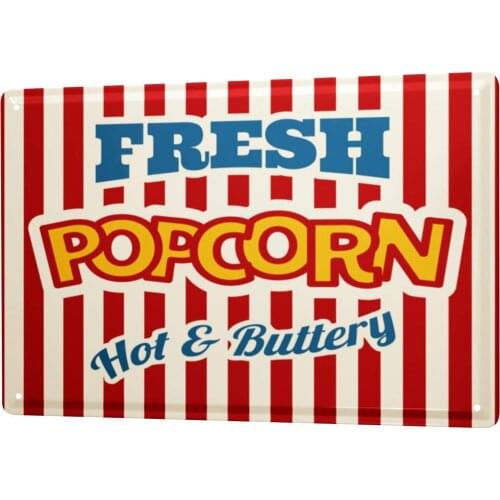 SINCE 2004 Tinplate Retro Popcorn